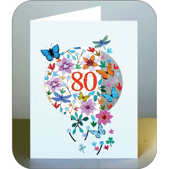 Floral - age 80 (pack of 6)