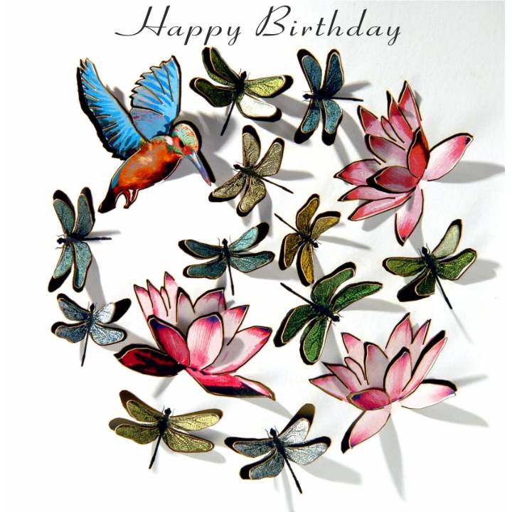 Kingfisher - happy birthday (pack of 6)