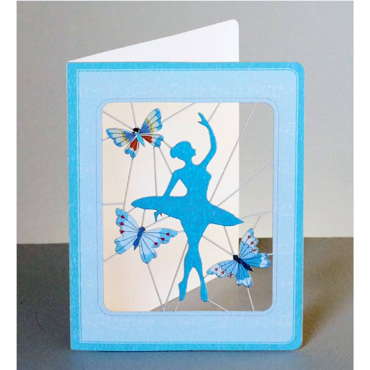 Blue ballerina with butterflies (pack of 6)