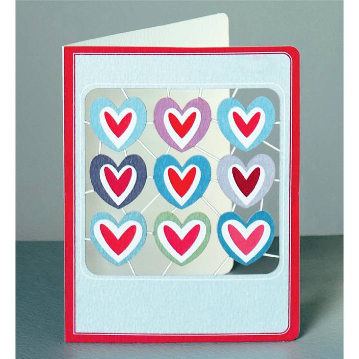 Nine heart square (pack of 6)