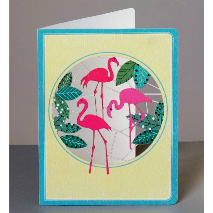 Three flamingos (pack of 6)