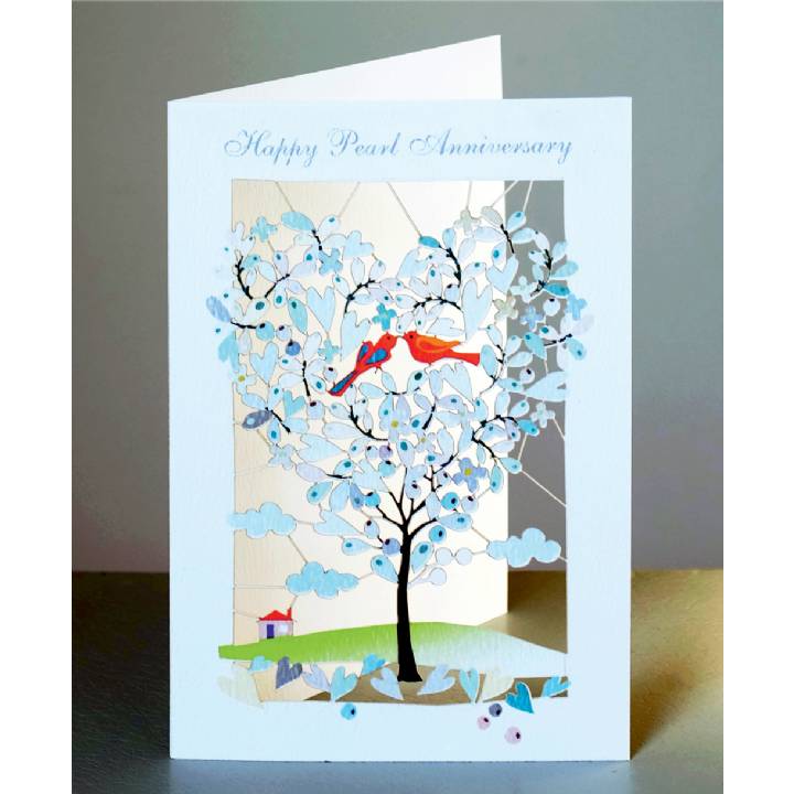 Pearl anniversary - heart-shaped tree (pack of 6)