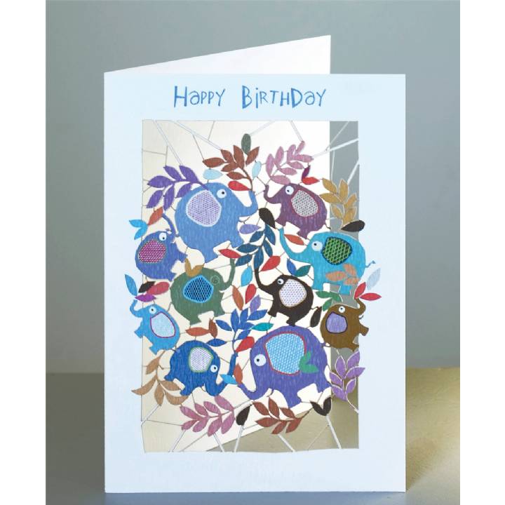 Happy birthday - elephants (pack of 6)