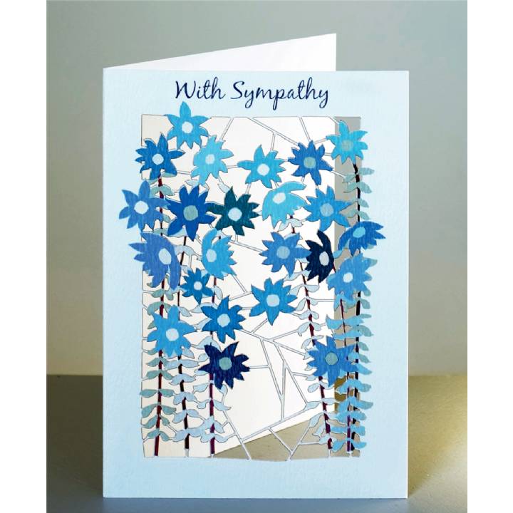 With sympathy - blue flowers (pack of 6)
