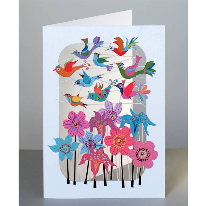 Birds flying over flowers (pack of 6)