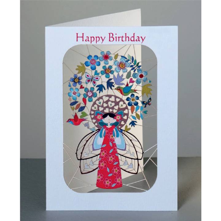 Happy birthday fairy and flowers (pack of 6)