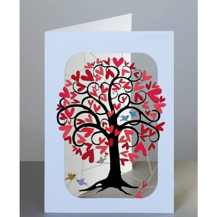 Curling red heart tree (pack of 6)