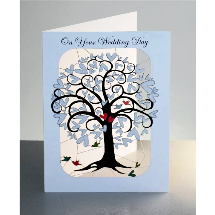 Wedding - curling white heart tree (pack of 6)