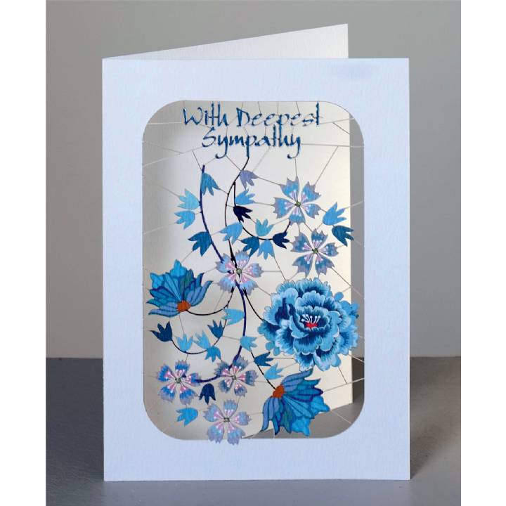 With deepest sympathy - blue flowers (pack of 6)