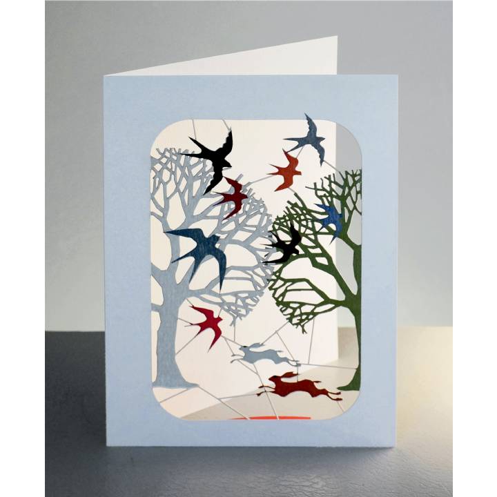 Swallows, hares & trees (pack of 6)