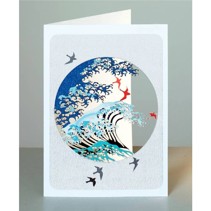 Wave and birds in a circle (pack of 6)
