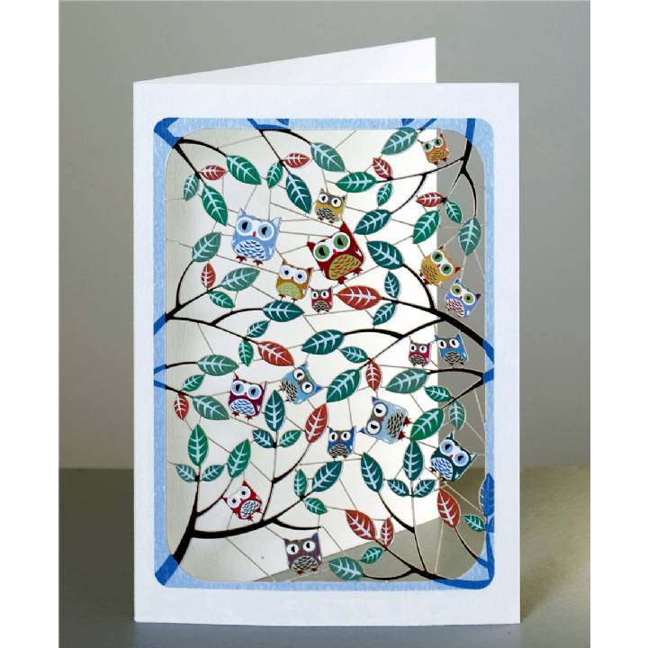 Owls in the leaves (pack of 6)