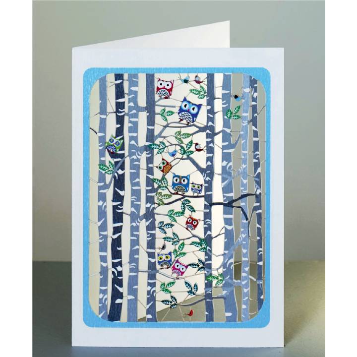 Birch trees and owls (pack of 6)