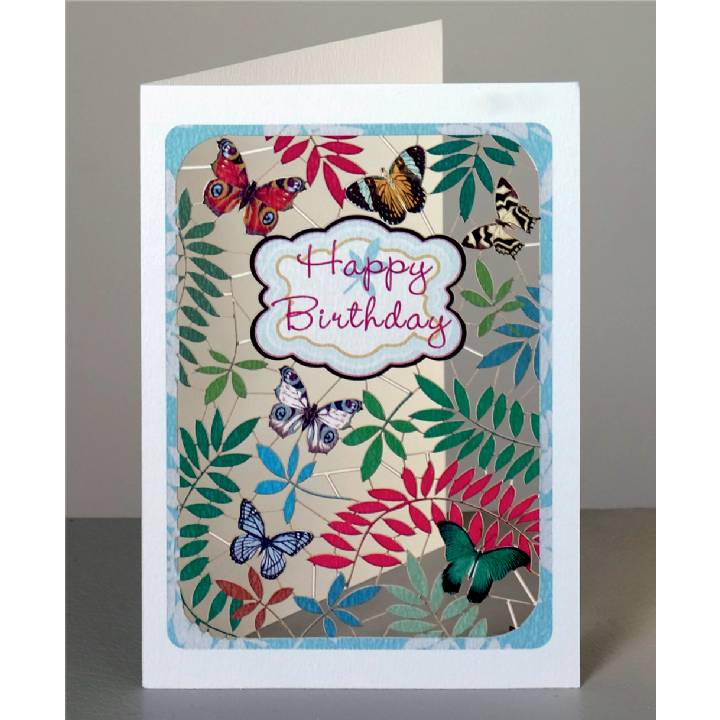 Happy birthday - butterflies (pack of 6)