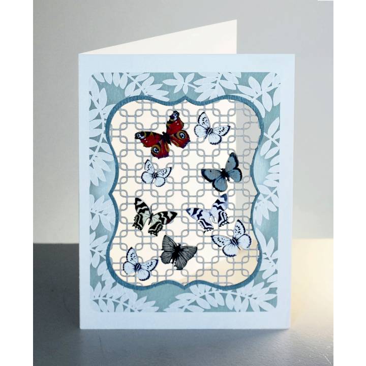 Lattice window and butterflies (pack of 6)