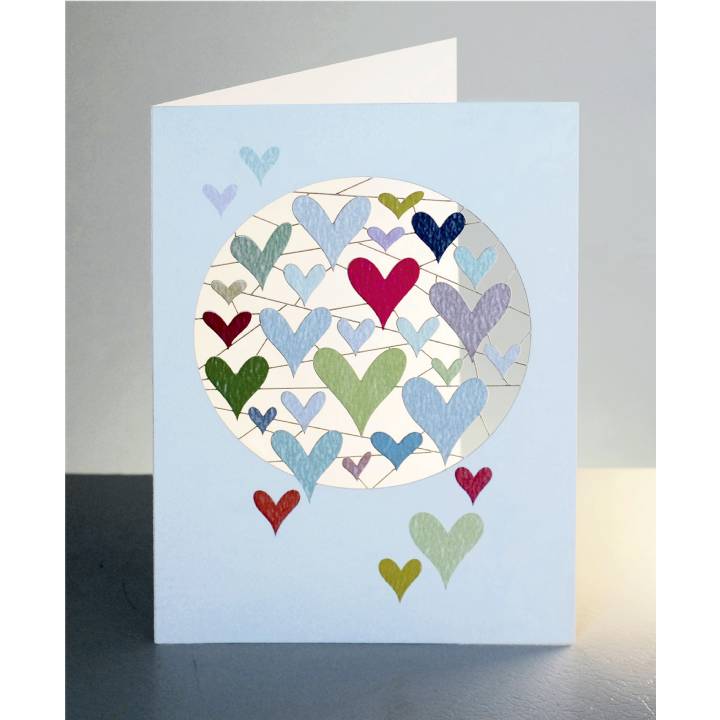 Colourful hearts (pack of 6)