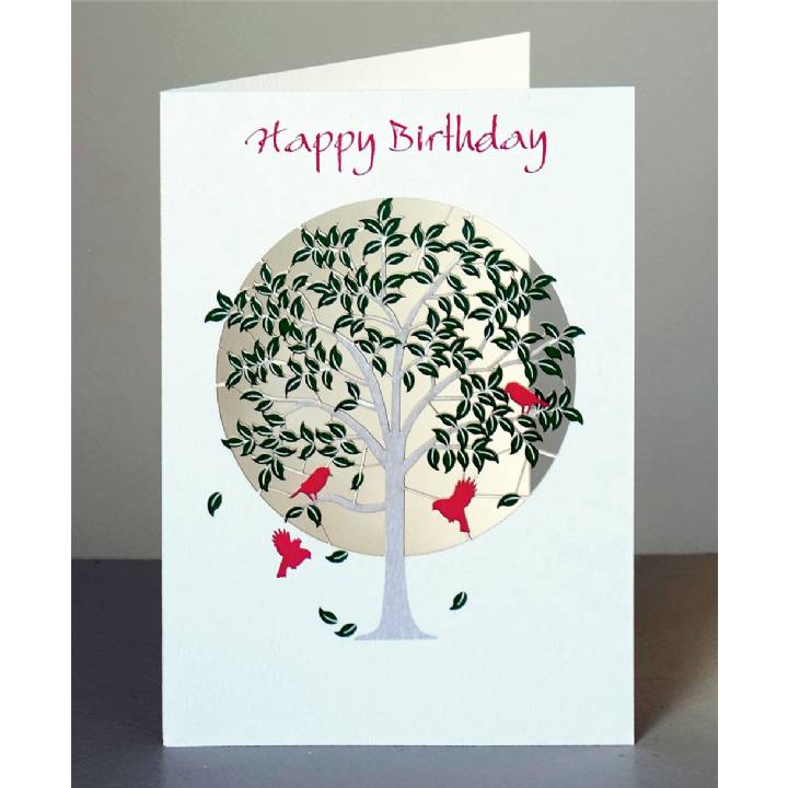Happy birthday - green tree (pack of 6)