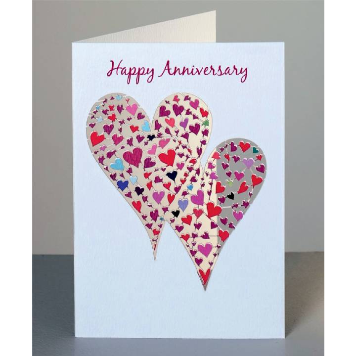 Anniversary - two big hearts (pack of 6)