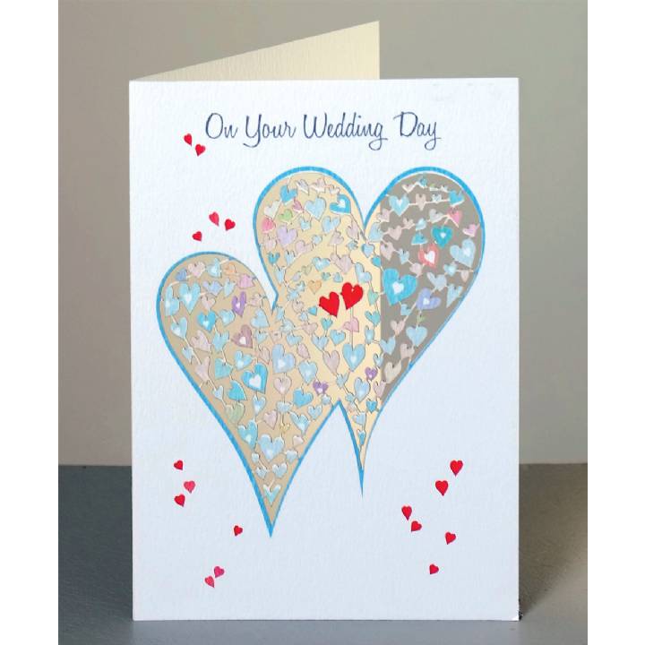 Wedding day - two big hearts (pack of 6)