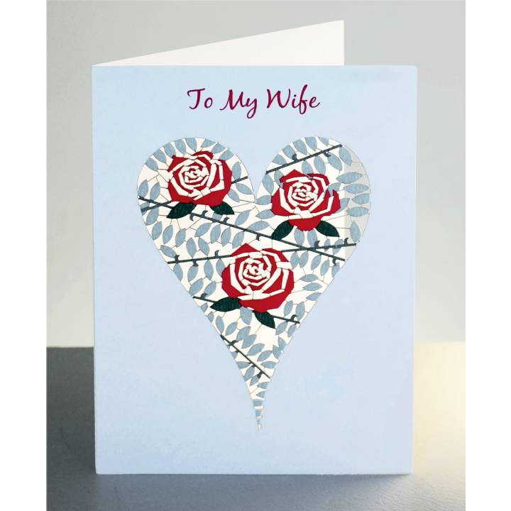 Hearts and roses - to my wife (pack of 6)