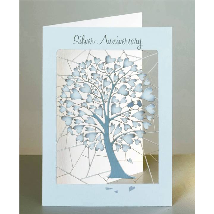 Heart tree - silver anniversary (pack of 6)