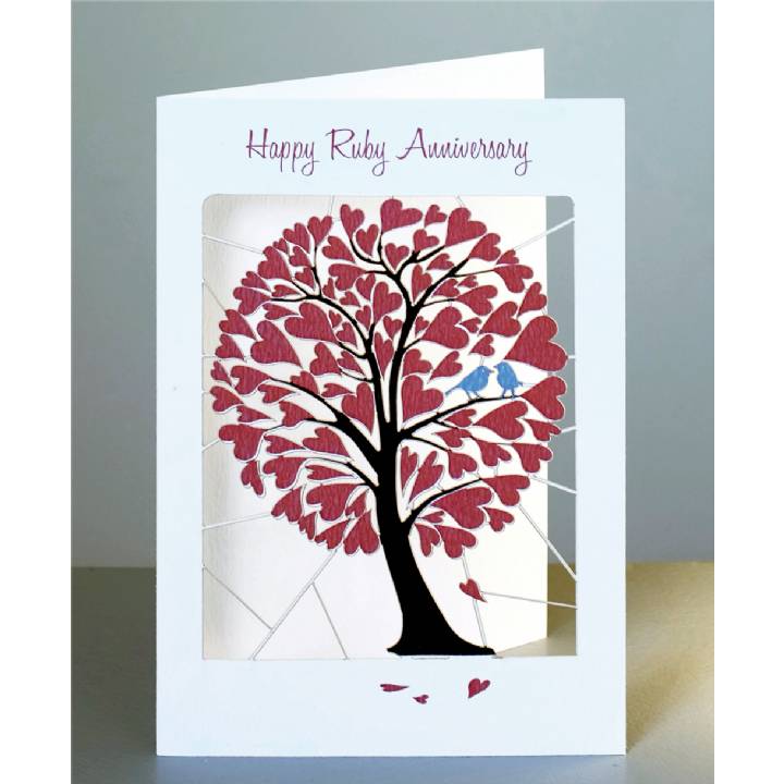 Heart tree - ruby anniversary (pack of 6)