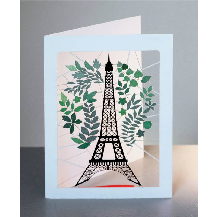 Eiffel Tower and green leaves (pack of 6)