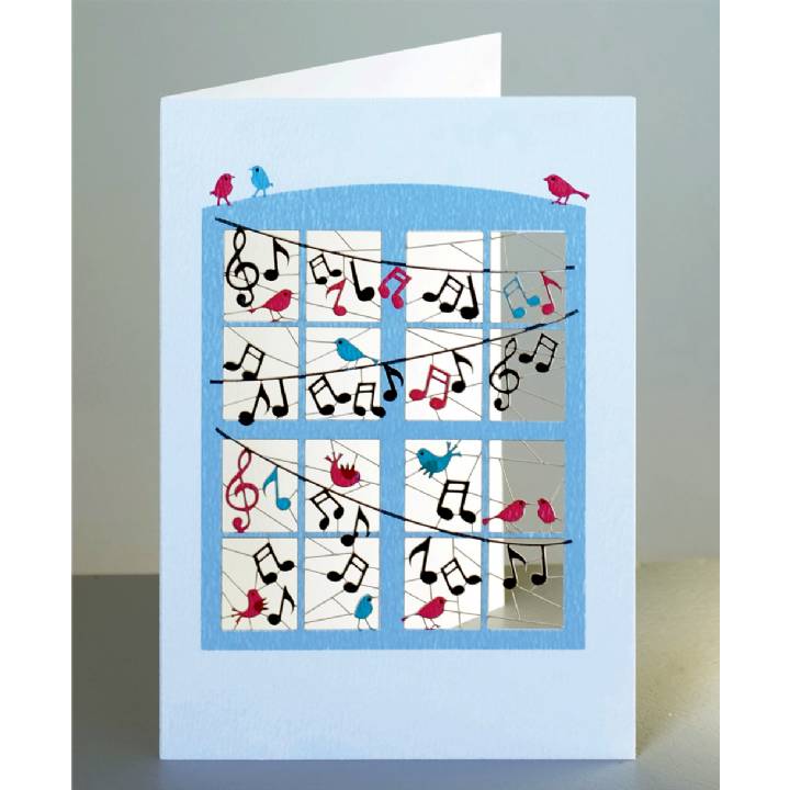 Birds, music, window (pack of 6)