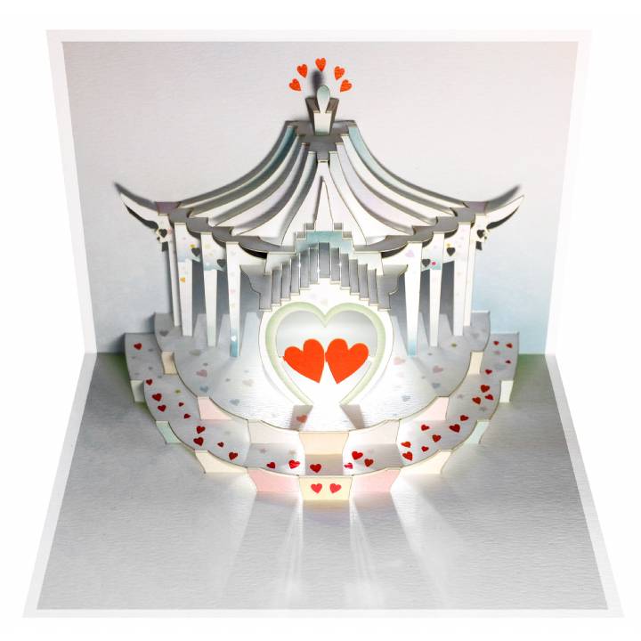 Hearts in a marquee (pack of 6)