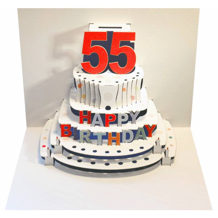 Age 55 birthday cake (pack of 6)