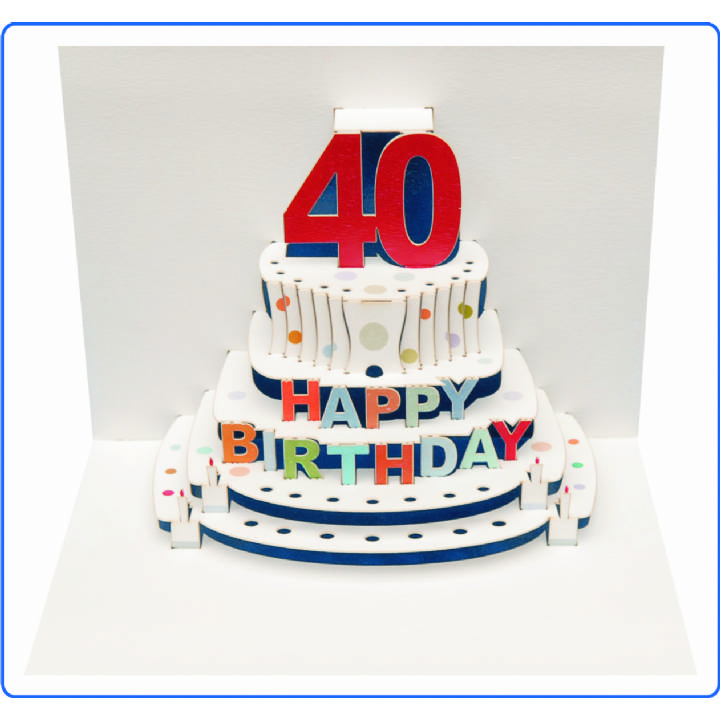 Age 40 birthday cake (pack of 6)