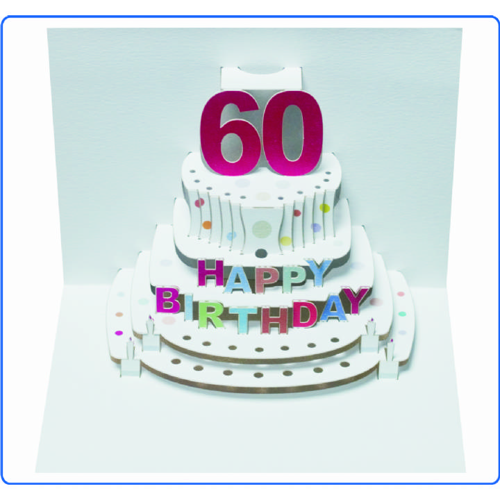 Age 60 birthday cake (pack of 6)