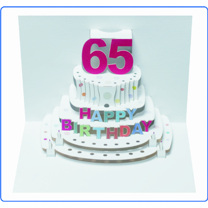 Age 65 birthday cake (pack of 6)