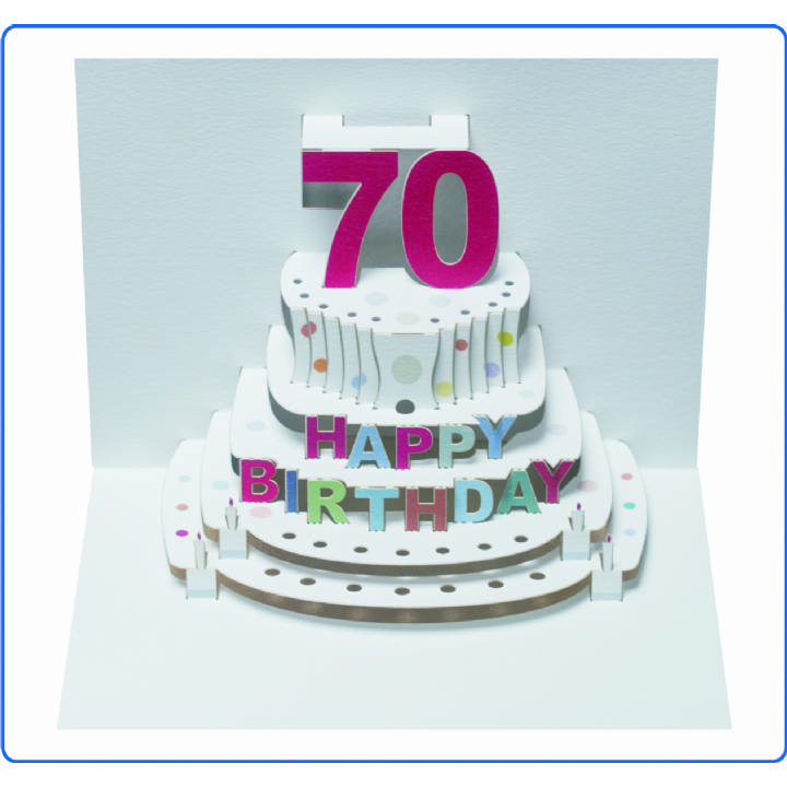 Age 70 birthday cake (pack of 6)