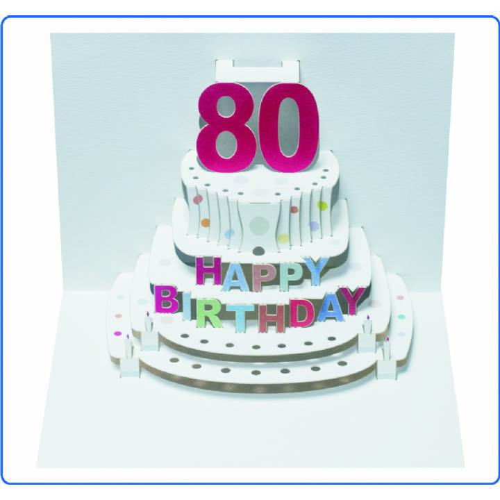 Age 80 birthday cake (pack of 6)