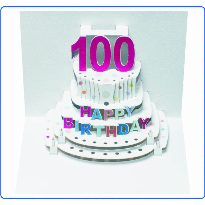 Age 100 birthday cake (pack of 6)