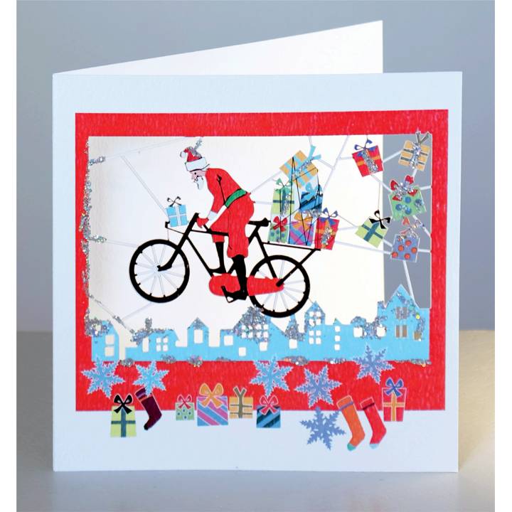 Santa on a flying bike (pack of 6)