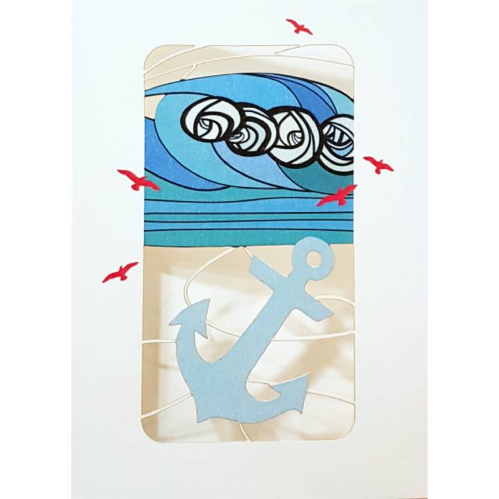 Waves and anchor (pack of 6)