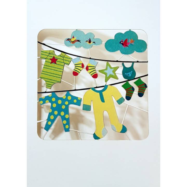 Baby's clothes on washing line (pack of 6)