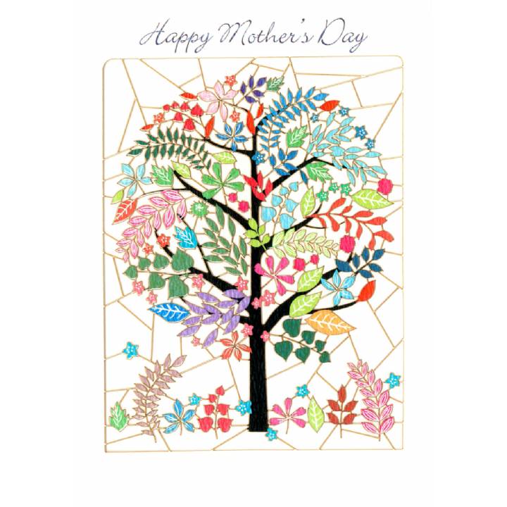 Multicoloured tree - mother's day (pack of 6)