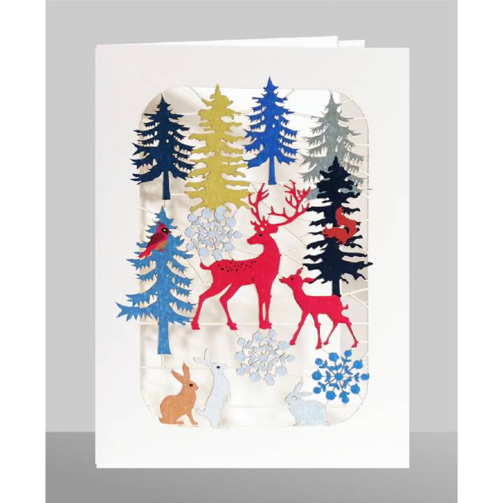 Red deer in forest (pack of 6)