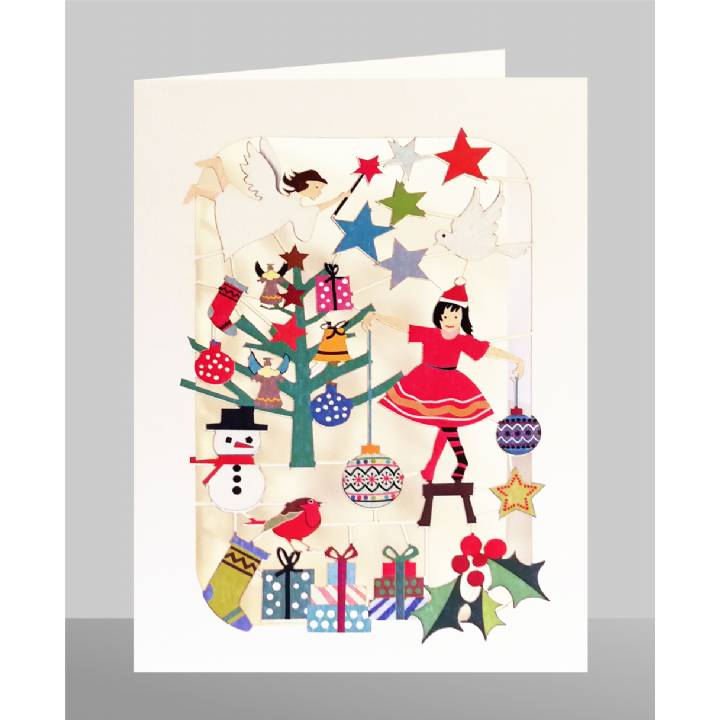 Girl decorating tree (pack of 6)
