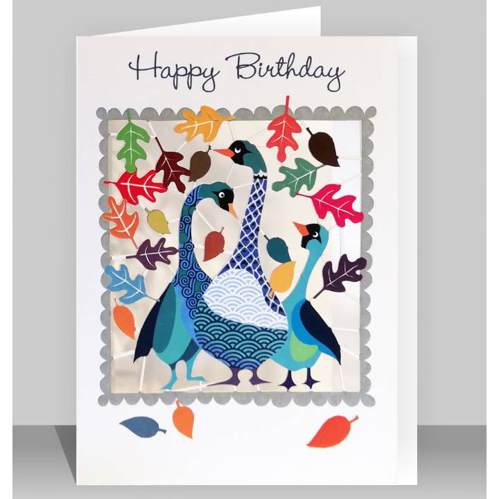 Happy Birthday - Autumn geese (pack of 6)