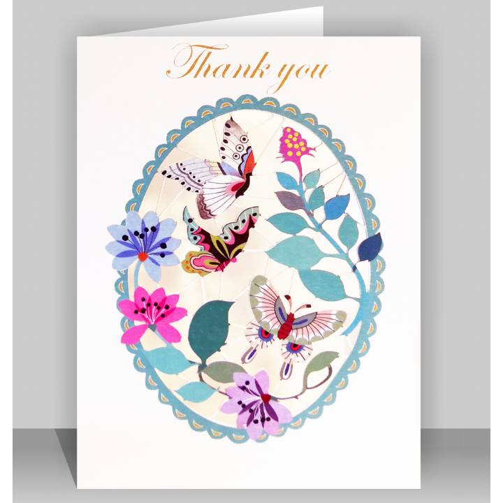 Thank you - Butterfly oval (pack of 6)