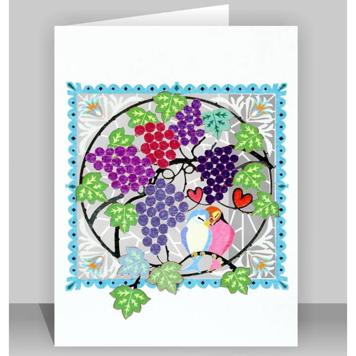 Lovebirds and grapes (pack of 6)