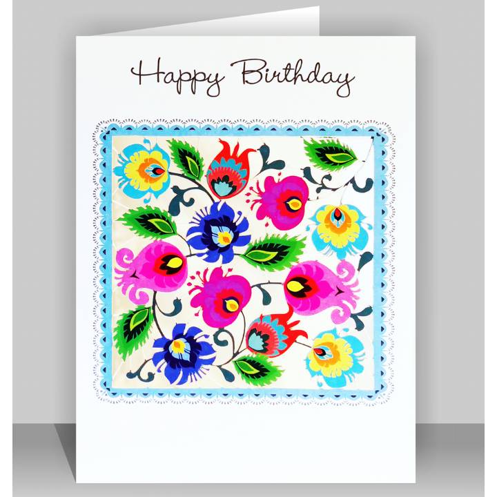 Happy Birthday - Floral Square (pack of 6)