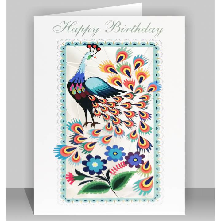 Happy Birthday - Peacock (pack of 6)