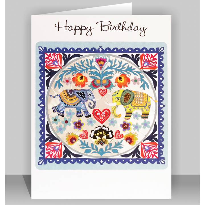Happy Birthday - Elephants in a circle (pack of 6)