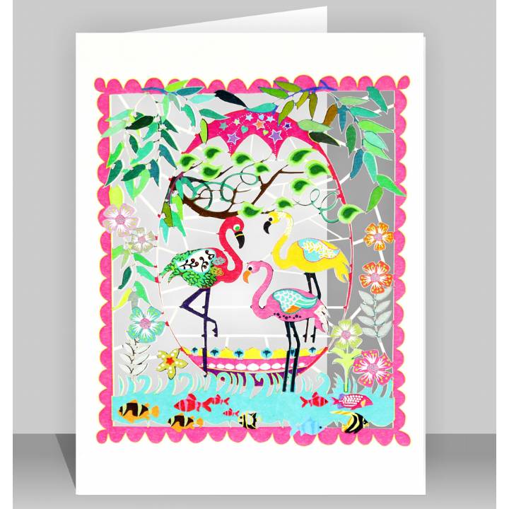 Three flamingos (pack of 6)