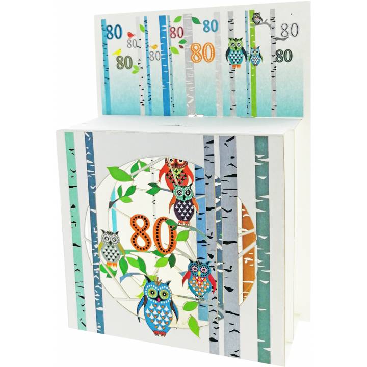Age 80 Owls (pack of 6)